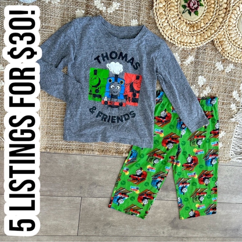 Thomas & Friends Toddler Long Sleeve Pajama Set 3T - Gray and Green